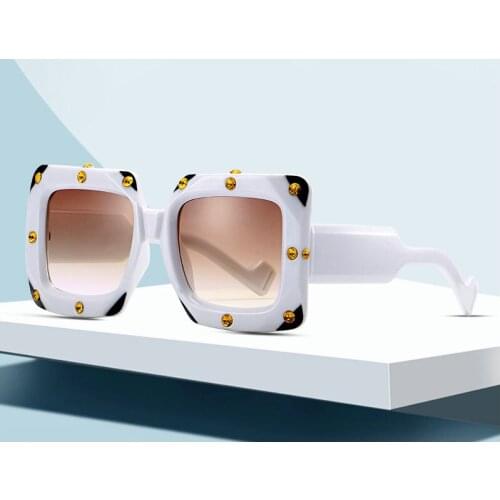 White Black Oversized Square Sunglasses Men New 2019 One Piece Lens Big Frame Sun glasses For Women UV400 Silver Mirror NX