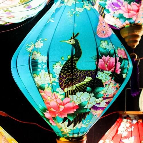 New Year Lantern Hanging Decoration Creative Chinese Style Outdoor Decoration Antique Style Japanese Balcony Peacock Lantern