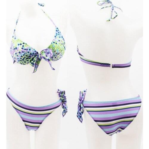 Underwire Push Up Plump Looking Bathing Suit Sweety Bowknot Designing Womens Sexy Floral Bikinis 02