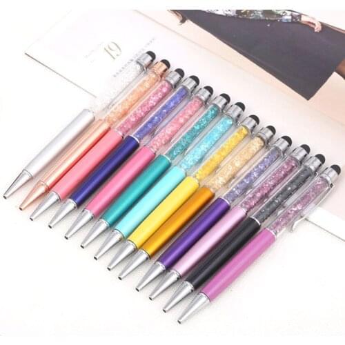 Luxury 2 in 1 Crystal Diamond Stylus Pen and Ball Point Pen Function For iPhone 11 X 8 7 6 5 Samsung Galaxy 10pcs/pack