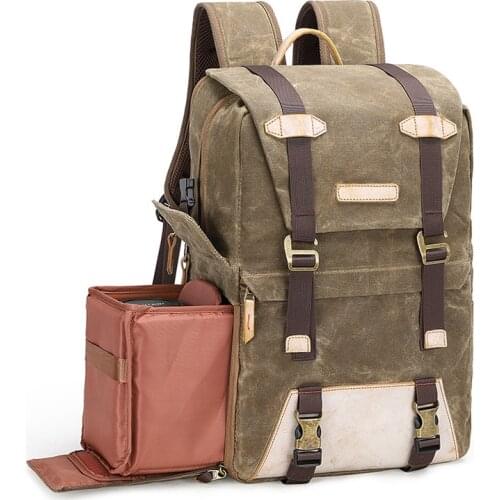 Retro Style Camera Backpack Batik Canvas Waterproof Backpack Outdoor Photography Bag for Canon Nikon Sony Digital Camera Bag