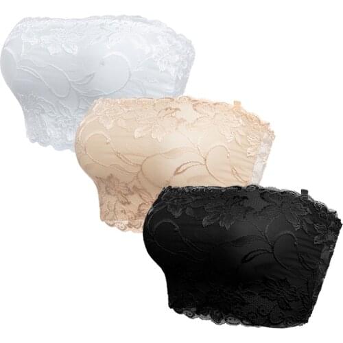 Sexy Bra Tube Tops Underwear For Women Black Lace Top Crop Bra Lady Brand Intimates Clothes Seamless Tube Bra