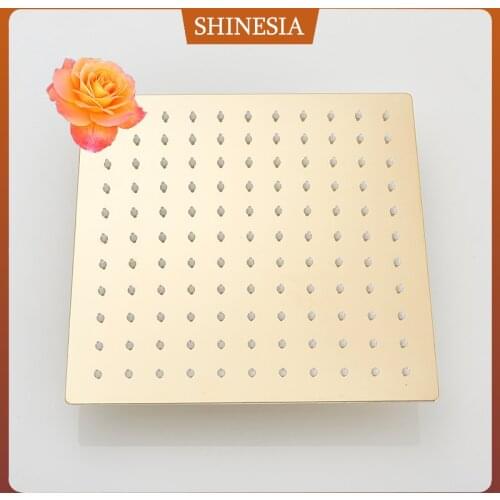 Shinesia Chrome Ultra-thin Shower Head Square Round Rainfall 4"/6"/8"/10"/12" Shower Head Bathroom Accessories