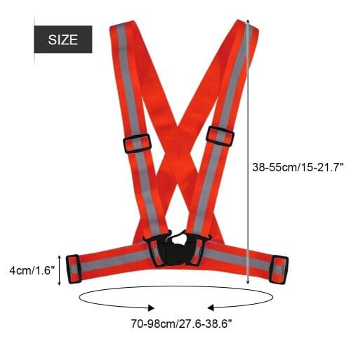 Reflective Vest Adjustable Elastic Safety Belt Vest Strap for Running Cycling Jogging