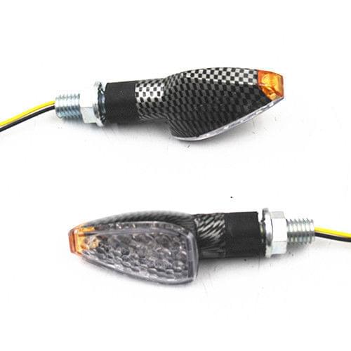 Carbon Motorcycle LED Turn Signal Indicators Light Amber Blinker Light Dirt bike Scooter Offroad Cruiser Chopper
