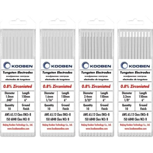 WZ8 Tungsten Electrodes 1.0 1.6 2.4 3.2mm White Tig Welding Tungsten Electrodes
