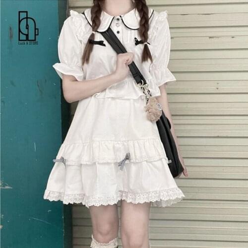 Luck A Japanese Plaid Lolita Skirt Women Korean Elegant Party Lolita Skirt Suit Summer 2021 Casual Lace Chic Beach Sweet Skirt