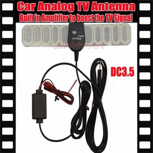 Factory Price Car anolog tv antenna Car tv antenna tv aerial with amplifier booster DC3.5 connector free shipping