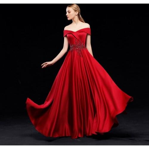Elegant v-neck Evening dresses long 2020 Formal Evening Gown Party Dress Robe De Soiree