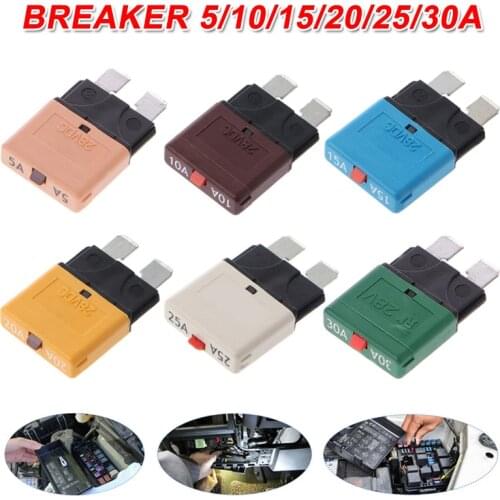 1pcs Circuit Breaker Blades Fuse 28V Resettable 5-30A Brass Alloy Automotive M8617