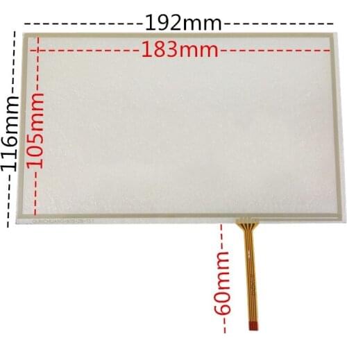 10 pcs new 8 inch resistance touch screen on-board navigation GPS/DVD hand-written screen 192*116