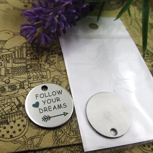 10pcs--"follow your dreams"stainless steel charms more style for choosing DIY Charms dream come true