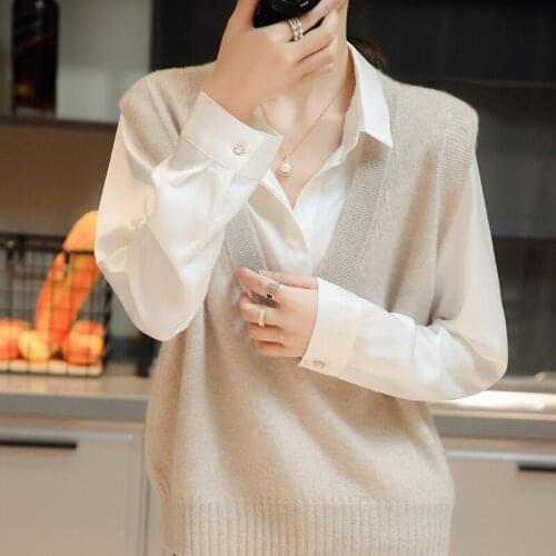 2021 woman Vest summer sweaters knitted Sleeveless Pullovers jumper High Quality Female knitwear V-neck cool comfortable