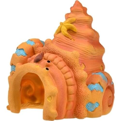 Aquarium Decoration Conch House Betta Rest Play Sleep Hide Safe for Freshwater Saltwater Fish Tank 2 Sizes Fish Bowls