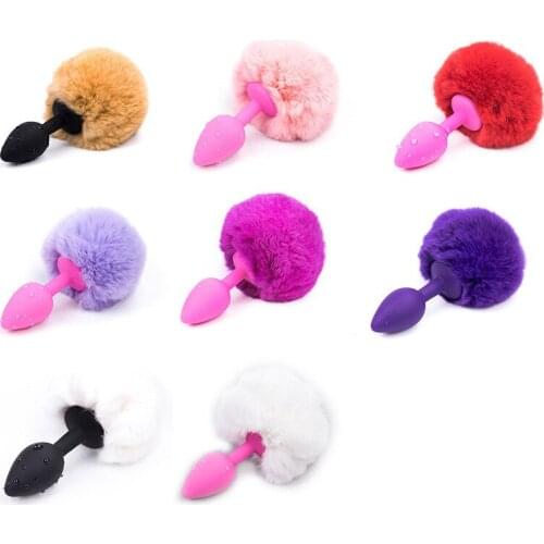 Rabbit Girl Tail Sex Toys Silicone Plush Anal plug Cosplay Cute Tail Anal Erotic Toy For Couples Man Women Gay Size Small