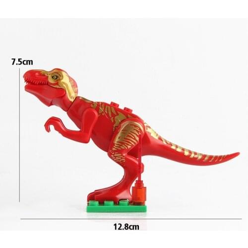 Locking Blocks Jurassic Dinosaurs Tyrannosaurus Rex Wyvern Velociraptor Stegosaurus Building Blocks Toys For Children Dinosaur