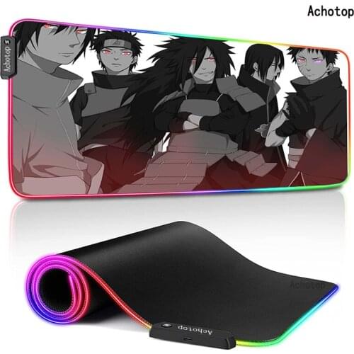 900x400mm RGB XL Anime Large Gaming Mouse Pad XXL Computer Gamer Keyboard Mouse Mat Obito Uchiha Desk Mousepad for PC Desk Pads