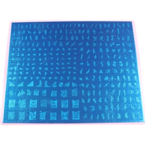 Big Size D Nail Art Template Image Stamping Plate Nail Tools More Different Designs With Pink Plastic Holder