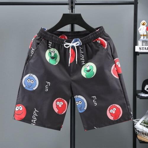 Ice Silk Quick Drying Pants Summer Thin Outer Sports Shorts Mens Fashion Brand Ins Loose Casual Student 5-point