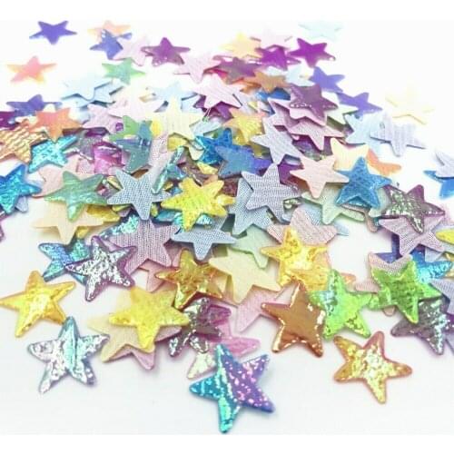 DIY 500pcs Colorful Five-pointed star Appliques decoration scrapbooking Handicrafts Crafts 15mm
