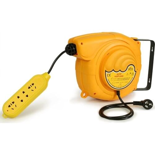 Electric Automatic Hose Reel Automatic Telescopic Drum Cable Tray 220V Plug Board Line 15 Meters GDT-150