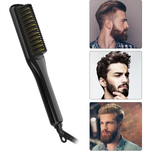 Electric Men Beard Straightener Comb With LED Display Multifunctional Women Hair Straightening Comb Brush Hair Styling Tool