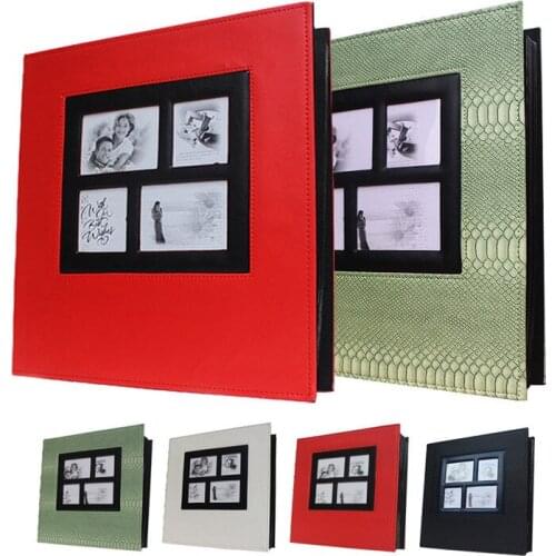 High Capacity PU Leather Interleaf Photo Album Holds 400 Pieces 6 Inch Photos Scrapbook Wedding Baby Photo Album