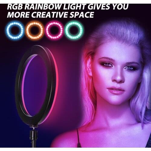 10"/12"/14" Rgb Video Light 26Colors Selfie Ring Lamp For Phone Big Photograghy Ringlight Professional Lighting for YouTube