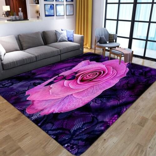 Creative Flower 3D Printed Carpets for Living Room Bedroom Area Rug Soft Flannel Girl Room Decor Area Carpet Kids Play Floor Mat