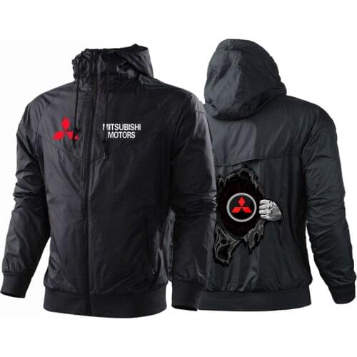 Summer Mens Mitsubishi Car Logo Sports Punk Designer Fleece Zipper Sweatshirt Custom Hoodies Patchwork Brand Jackets