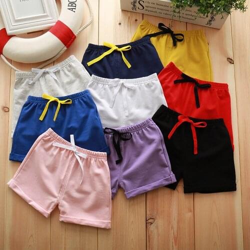 2020 Summer Infant Boys Beach Shorts 0-6Y Solid Elastic Waist Casual Shorts Trousers 4 Colors