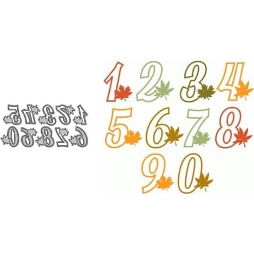Metal Cutting Dies Maple Leaf Arabic Numerals Symbol Scrapbook Carving Paper Card Stamping Mold New Diy 2021