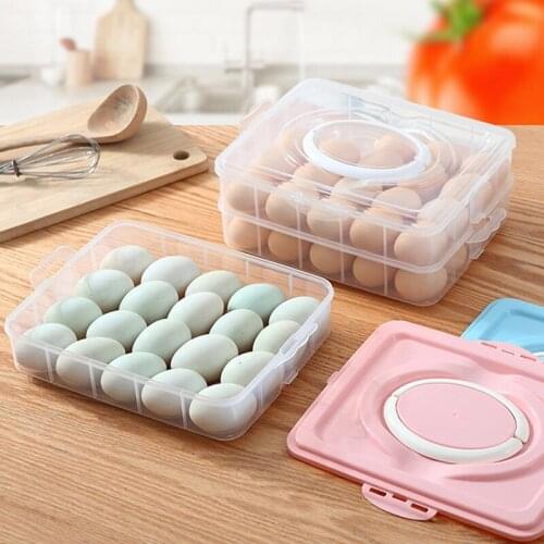 Multi-Layer Fresh-Keeping Household Sealed Portable Egg Carton Egg Carton Transparent Plastic Anti-Collision