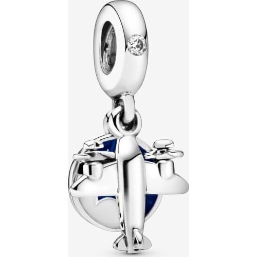 Fashion 925 Sterling Silver Beads Propeller Plane Dangle Charm Fit Original Pandora Bracelets Women DIY Jewelry Gift