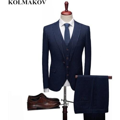 Jacket+Vest+Pants) 2019 Latest Suit Pant Design Slim Fit S-XXXL Top Quality Mens 3 Pieces Suit Homme Single Button Formal Suit
