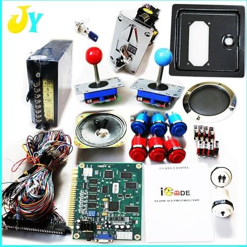 DIY Arcade Bundles kit 60 in 1 Multi Game PCB Board Zippy Joystick HAPP Buttons Coin Acceptor Ion Door 28Pin Jamma Wiring