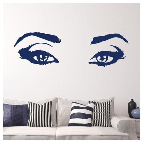 Girls Eyes Beauty Salon Wall Decal Vinilos Paredes Modern Design Pattern Fashion Stickers Art Adhesive Mural Home Stencil SYY353