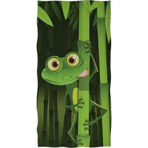 New Bath Towel With Frog Cartoon Printed Home Textiles Shower Towel Microfiber Soft Beach Towel For Adults Kids 75cmx150cm