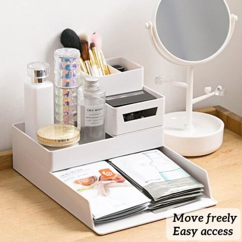Office Desktop Organizer A4 Paper Drawer Storage Box Multi-functional Stackable File Cabinet A4 Drawer Stationery Storage Box