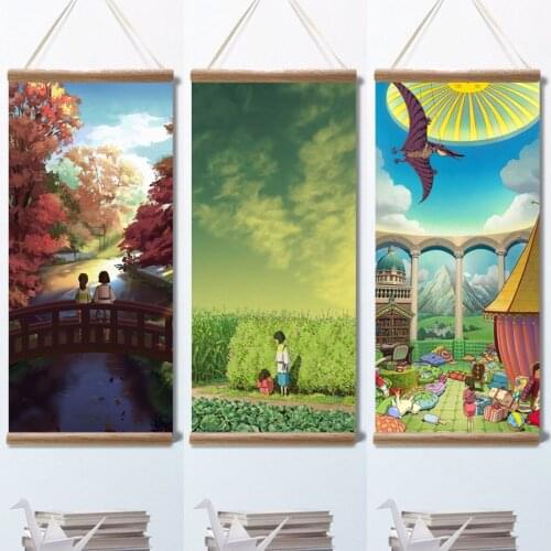 Anime Posters Canvas Painting Spirited Away Poster Wall Posters Wall Art Picture Home Decor Photos for Childrens Room Decor