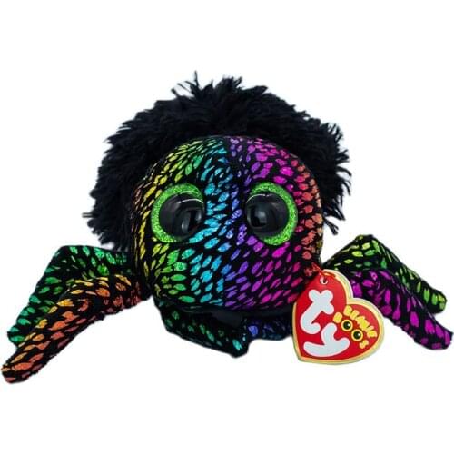 New 6''15CM Ty Beanie Big Eyes Pea Animal Colorful Spider Soft Plush Stuffed Toy Doll Child Collection Birthday Halloween Gift