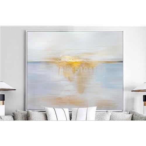 POP Modern Quality High 100% handmade abstract oil painting on canvas cover with gold foil for living room home decor unframed