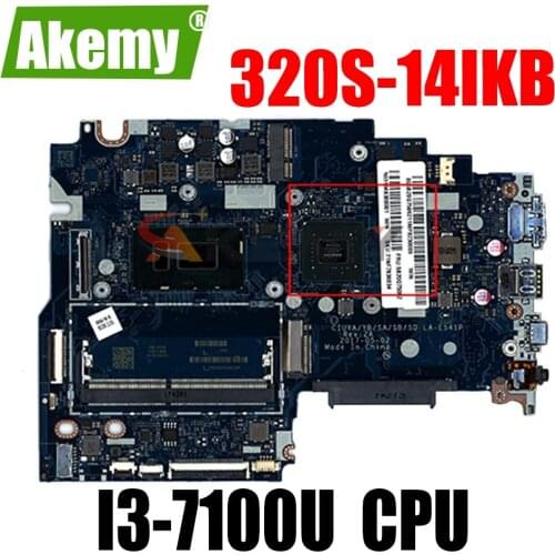 CPU I3-7100U for Lenovo 320S-14IKB notebook motherboard CIUYA/YB/SA/SB/SD LA-E541P DDR4 100% test work