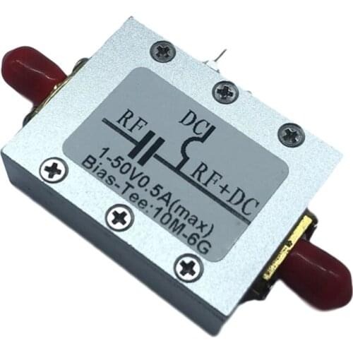Bias Tee RF Amplifier Radio Module Coaxial Bias Low Noise 10Mhz-6Ghz Low Insertion Loss RF DC Blocker