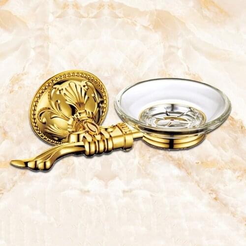 Luxury gold Brass Bathroom Soap Basket soap dish holder Wall Mount Modern Style