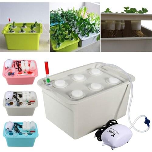 110V/220V Plant Site Hydroponic Systems 6 Holes Nursery Pots Soilless Cultivation Plant Seedling Grow Kit Indoor Garden Pots