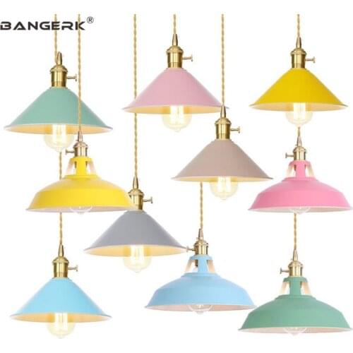 Modern Copper Iron Pendant Light LED Edison Switch Adjust Macaroon Hanging Lamp Loft Decor Living Dining Room Home Lighting