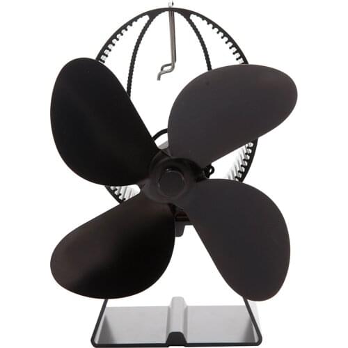Stove Fan 4 Blade Heat Powered Fan Efficient Fireplace Fan Friendly Warm Air Fan Fireplace for Wood Log Home Supplies