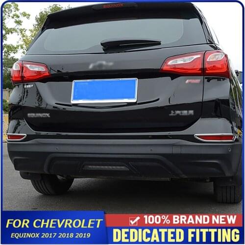 For Chevrolet Equinox 2017 2018 2019 Car Rear Foglight Cover Strips ABS Chrome Tail Fog Lamp Decorative Trims Cover Auto Parts