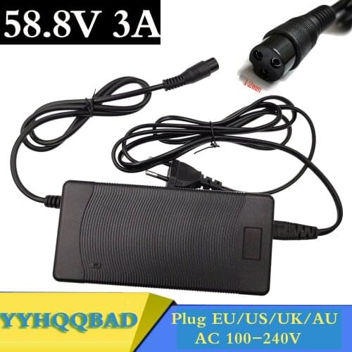 58.8V 3A Li-ion Battery Charger for 14S e-bike electric bicycle Wheelbarrow Electric self balancing unicycle scooter Charger